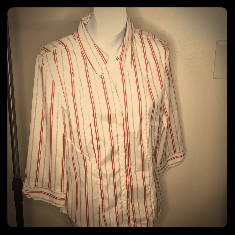Half Sleeve Button Down Business Blouse